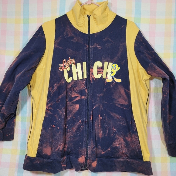 Looney Tunes Tweety Bird Lucky Chick graphic zip up turtleneck sweatshirt - Picture 2 of 8